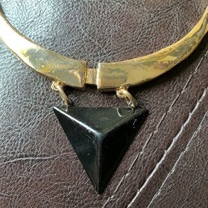 Vintage Jewelry - Vintage gold and black triangle collar necklace Vintage Jewelry - Vintage gold and black triangle collar necklace